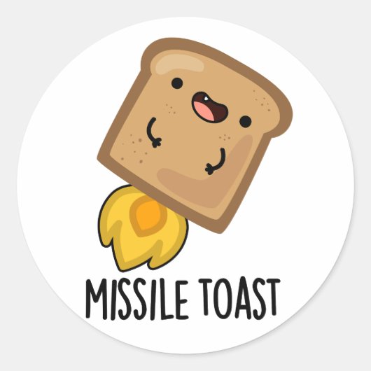 Missile Toast Funny Mistletoe Puns Runder Aufkleber (Vorderseite)