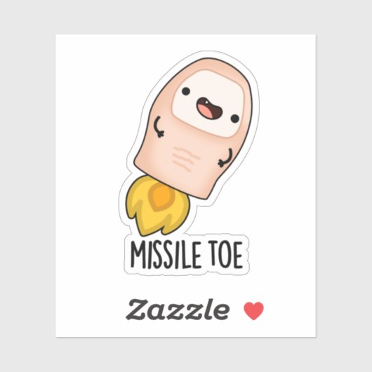 Missile Toe Funny Mistletoe Pun Aufkleber (Blatt)