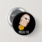 Missile Toe Funny Mistletoe Pun Dark BG Button (Vorne & Hinten)