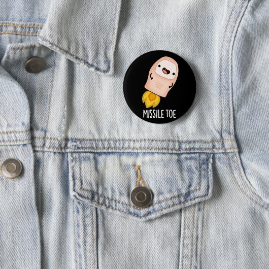 Missile Toe Funny Mistletoe Pun Dark BG Button (Beispiel)