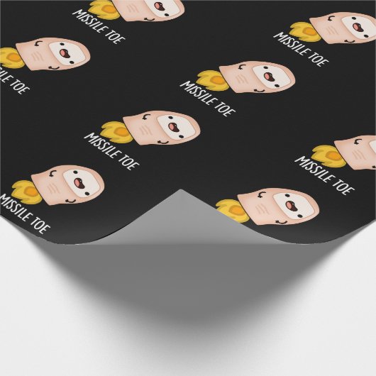 Missile Toe Funny Mistletoe Pun Dark BG Geschenkpapier (Ecke)
