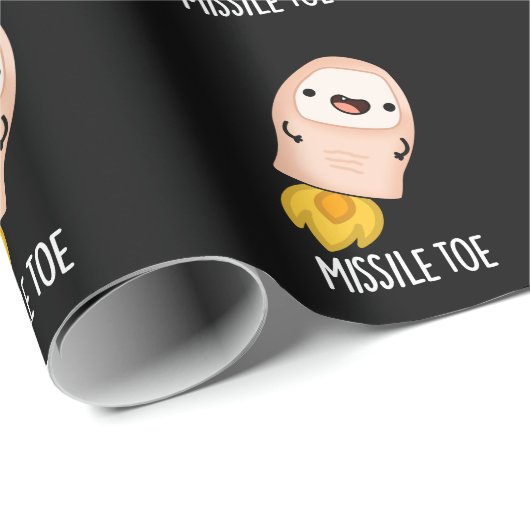 Missile Toe Funny Mistletoe Pun Dark BG Geschenkpapier (Rolleneckpunkt)