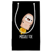 Missile Toe Funny Mistletoe Pun Dark BG Kleine Geschenktüte (Vorderseite)