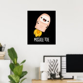 Missile Toe Funny Mistletoe Pun Dark BG Poster (Heimbüro)