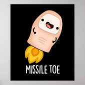 Missile Toe Funny Mistletoe Pun Dark BG Poster (Vorne)