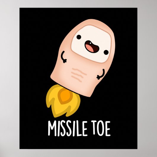 Missile Toe Funny Mistletoe Pun Dark BG Poster (Vorne)