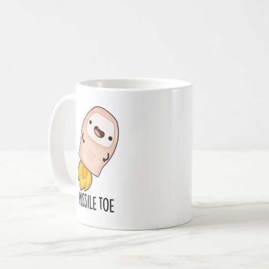 Missile Toe Funny Mistletoe Pun Kaffeetasse (Vorderseite Links)