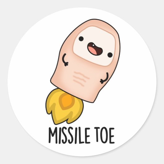 Missile Toe Funny Mistletoe Pun Runder Aufkleber (Vorderseite)