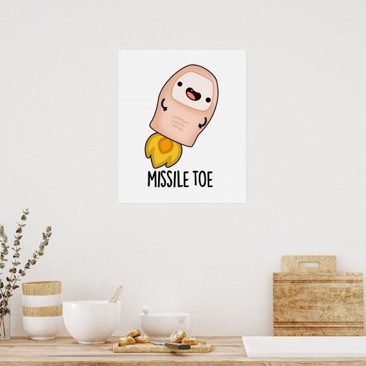 Missile Toe Niedlich Mistletoe Pun Poster (Küche)