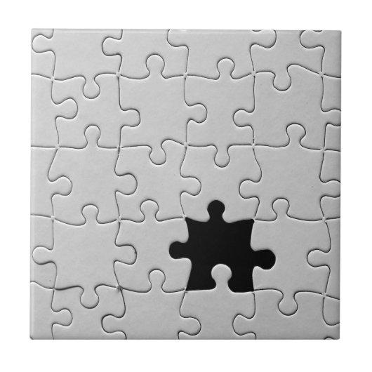 Missing Jigsaw Puzzle Piece White Fliese (Vorderseite)