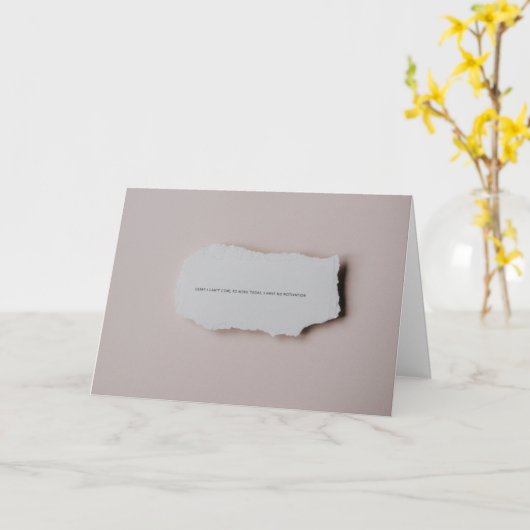 Missing My Co-worker Friend No Motivation to Work Karte (Gelbe Blume)