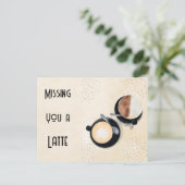 Missing You A Latte Postcard Postkarte (Stehend Vorderseite)