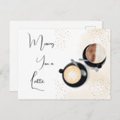 Missing You A Latte Postkarte (Vorne/Hinten)