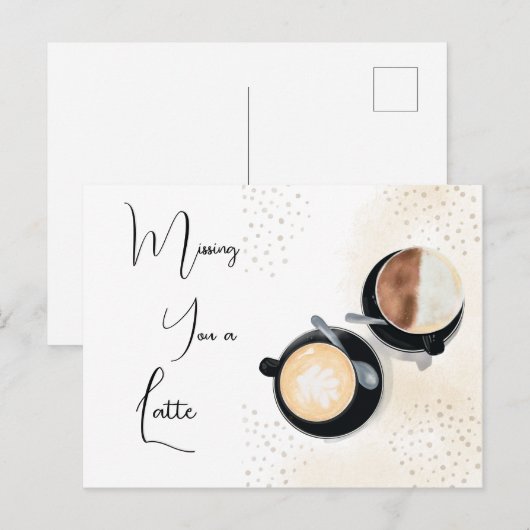 Missing You A Latte Postkarte (Vorne/Hinten)