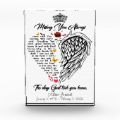 Missing You Always Memorial Fotoblock (Vorderseite)