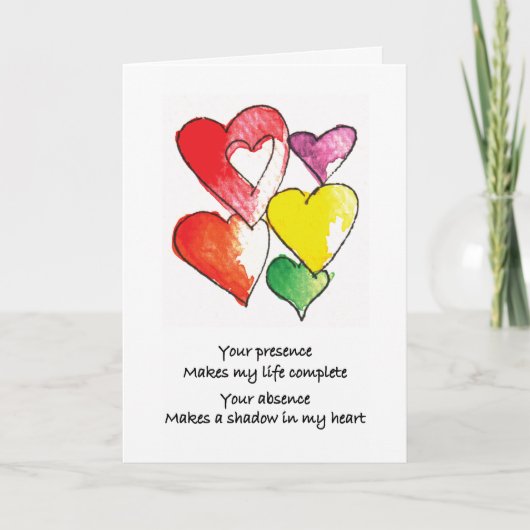 Missing You Hearts Karte (Vorderseite)