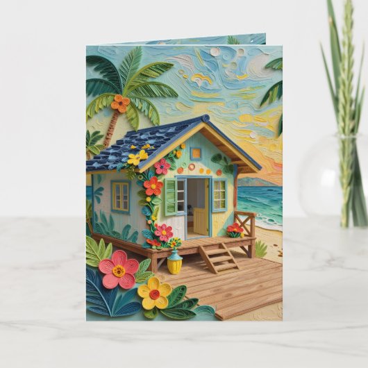 Missing You | Long Distance Beach Themed Karte (Vorderseite)