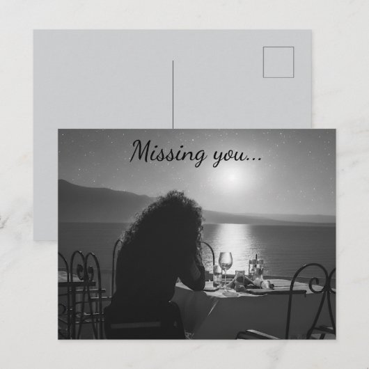 Missing you Postcard Postkarte (Vorne/Hinten)