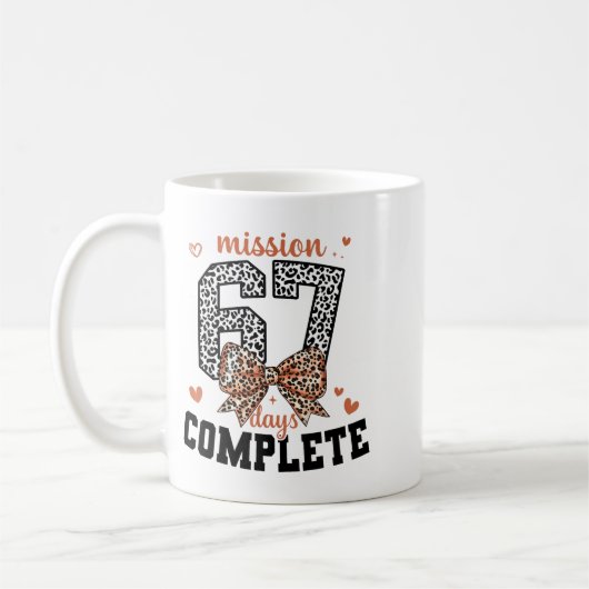 Mission 67 Days Complete Back To School Bow Leopar Kaffeetasse (Links)