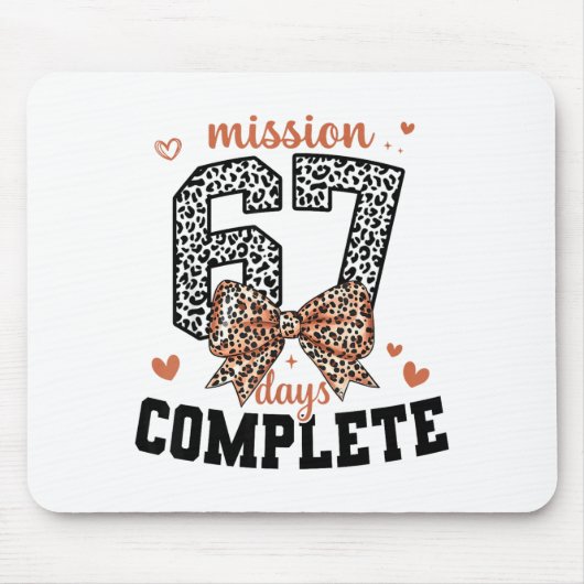 Mission 67 Days Complete Back To School Bow Leopar Mousepad (Vorne)