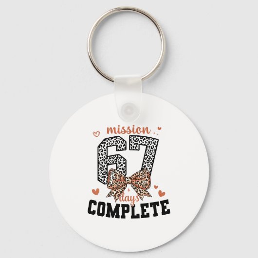 Mission 67 Days Complete Back To School Bow Leopar Schlüsselanhänger (Vorderseite)