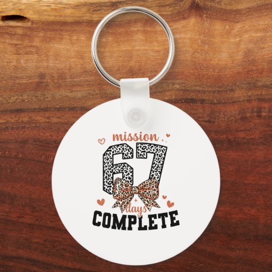Mission 67 Days Complete Back To School Bow Leopar Schlüsselanhänger (Vorderseite)