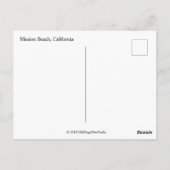 Mission Bay Beach, Kalifornien Postkarte (Rückseite)