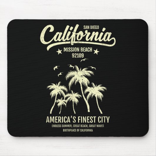 Mission Beach Ca 92109 Sommerurlaub San Diego C Mousepad (Vorne)