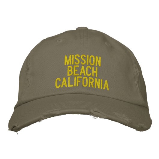 Mission Beach, Kalifornien bestickte Baseballkappe (Vorderseite)