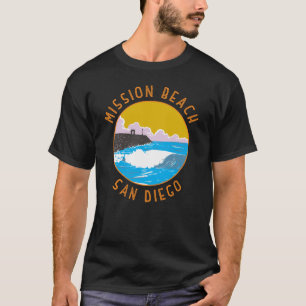 Mission Beach Kalifornien Reise Kunst Vintage T-Shirt