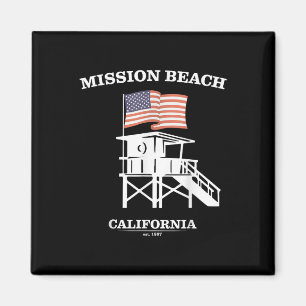 Mission Beach Shirt Retro San Diego California Bea Magnet