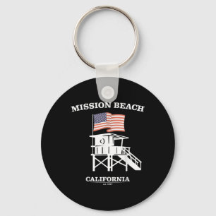 Mission Beach Shirt Retro San Diego California Bea Schlüsselanhänger