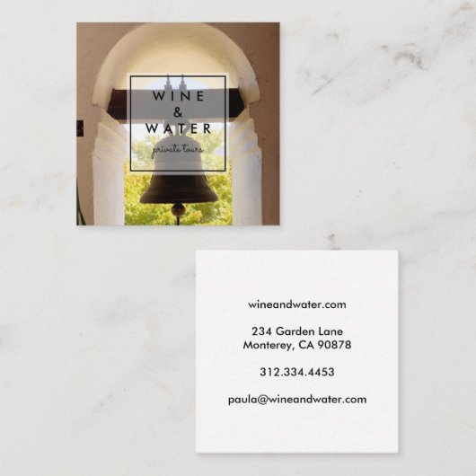 Mission Bells California Foto Reisen Tourismus Quadratische Visitenkarte (Vorne/Hinten)