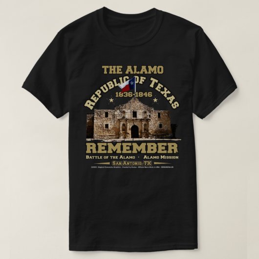 Mission der Republik Texas Alamo T-Shirt (Design vorne)
