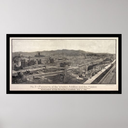 Mission District San Francisco Foto 1906 Poster (Vorne)