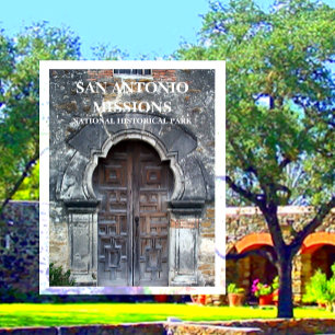 Mission Espada Kirchentor, Missionen von San Anton Postkarte