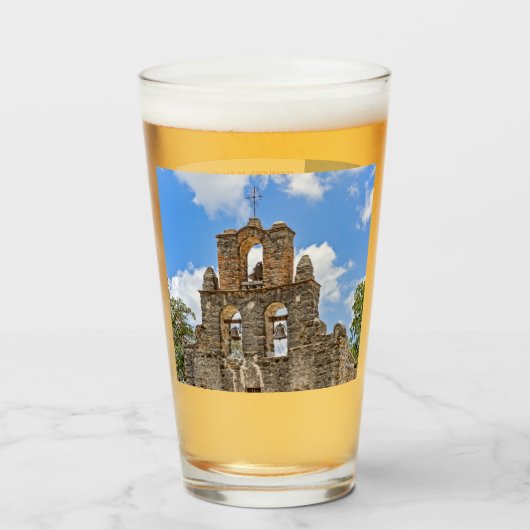Mission Espada, San Antonio, Texas, Bierglas Glas (Vorne (Gefüllt))