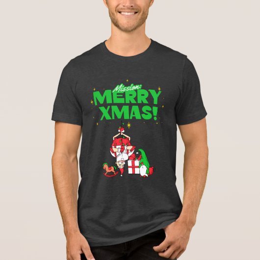 Mission: Frohe Weihnachten! Tri-Blend Shirt (Vorderseite)