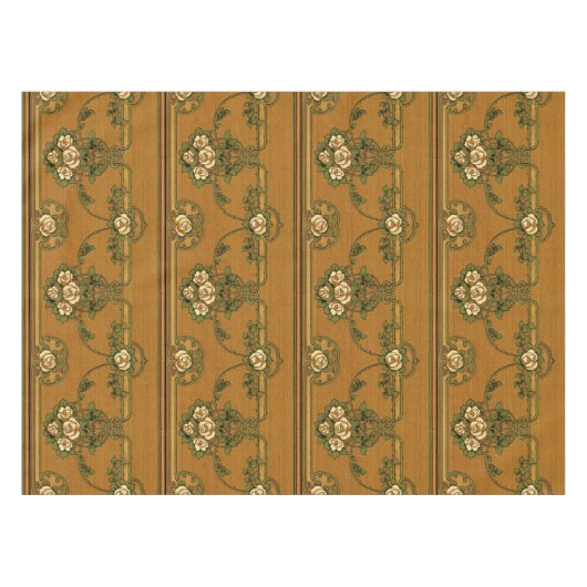 Mission oder Art Nouveau Style Rose Bouquets Friez Tischdecke (Vorderseite (Horizontal))