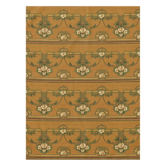Mission oder Art Nouveau Style Rose Bouquets Friez Tischdecke (Vorderseite)