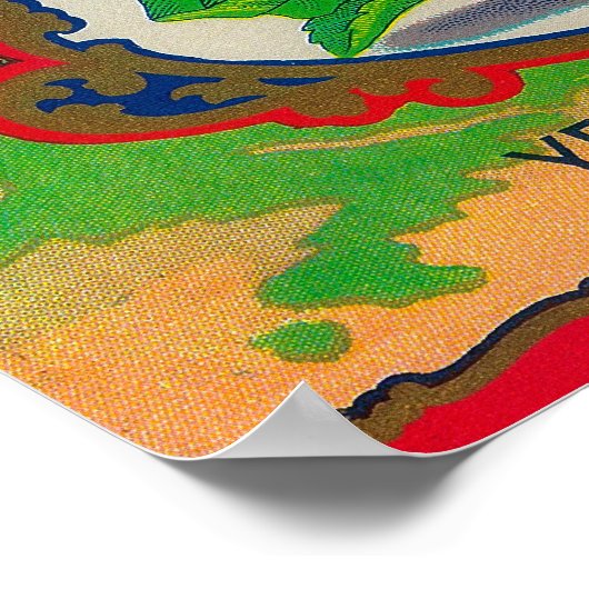 Mission Peach Label Poster (Ecke)