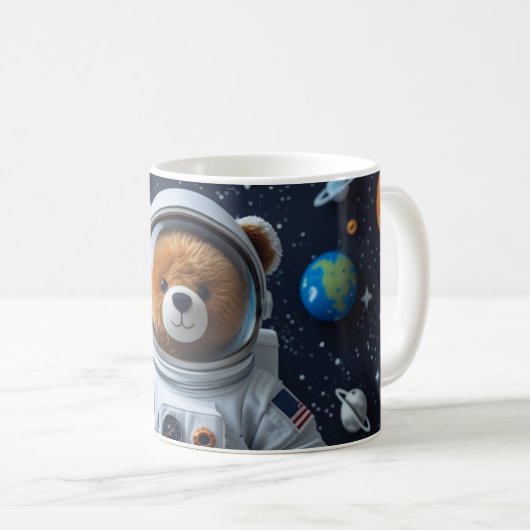 Mission Ready Teddy Astronaut Kaffeetasse (VorderseiteRechts)