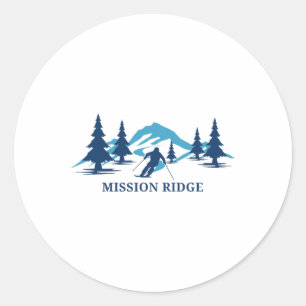 Mission Ridge Washington Skigebiet Skifahren Skifa Runder Aufkleber