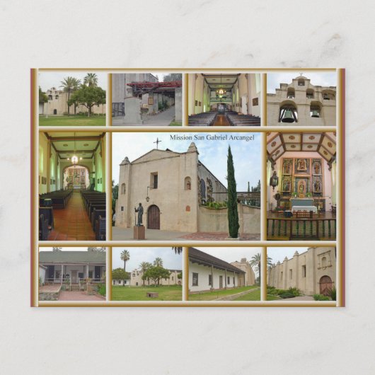 Mission San Gabriel Postkarte (Vorderseite)