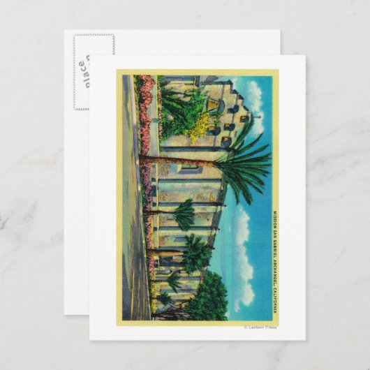 Mission San Gabriel, San Garbriel, CA Postkarte (Vorne/Hinten)