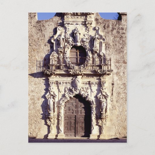 Mission San Jose, Texas - aufwändige Fassade Postkarte (Vorderseite)