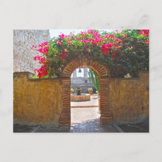 Mission San Juan Capistrano Courtyard Archway Postkarte (Vorderseite)