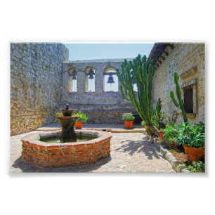 Mission San Juan Capistrano Courtyard Fotodruck