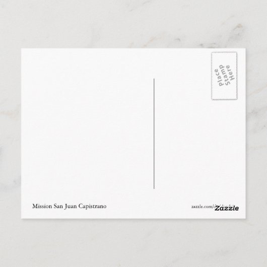 Mission San Juan Capistrano Postkarte (Rückseite)