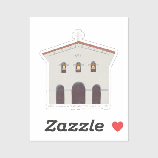 Mission San Luis Obispo de Tolosa Sticker (Blatt)